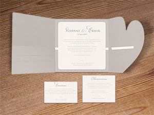 Aufgeklappte Karte mit den zwei Zusatzkärtchen – vergrößerte Abbildung Aufgeklappte Karte mit den zwei Zusatzkärtchen