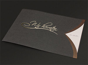 Elegante Hochzeitseinladungen, Detail 1 – vergrößerte Abbildung Elegante Hochzeitseinladungen, Detail 1