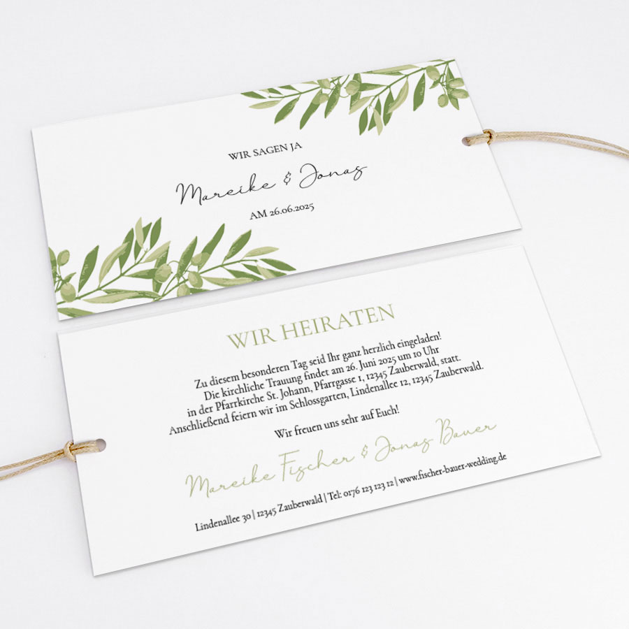 Vergrößerte Abbildung Vorder- und Rückseite des Texteinlegers.