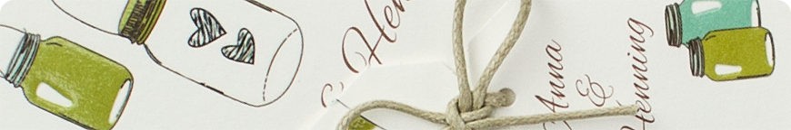 Hochzeitseinladungen mit Anhängern - Schmuckbild oben