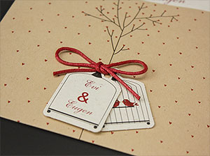 Verspielte Hochzeitseinladungen - Detail 3 – vergrößerte Abbildung Verspielte Hochzeitseinladungen - Detail 3