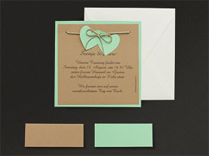 Einladungskarte mit Kuvert und Tischkarten – vergrößerte Abbildung Einladungskarte mit Kuvert und Tischkarten